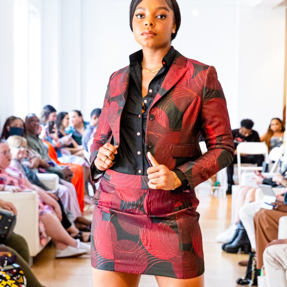 Black & Red Skirt Suit
